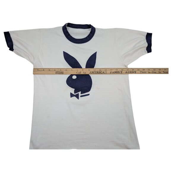Vintage Playboy Single Stitch T Shirt Ringer Size S/M 70s 80s‎ *READ - Picture 7 of 8